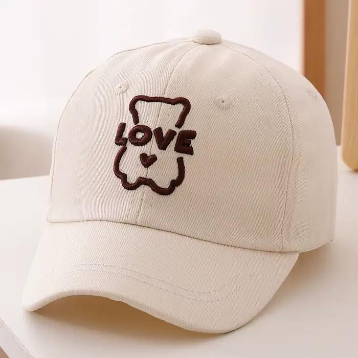 Chapeau de baseball à broder LOVE en style simple et mignon