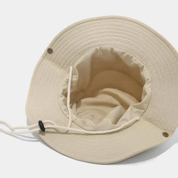 Chapeau de pêcheur unisexe en coton solide avec bord large pour femmes et hommes, multifonctionnel, ajustement réglable, style sport, adapté pour toutes les saisons et occasions extérieures
