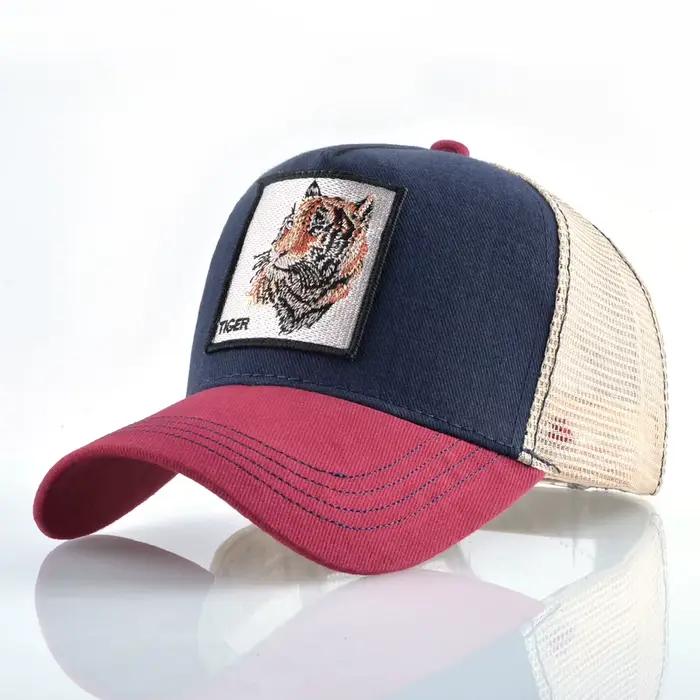 Casquettes de camionneur à la mode avec patchs brodés d'animaux