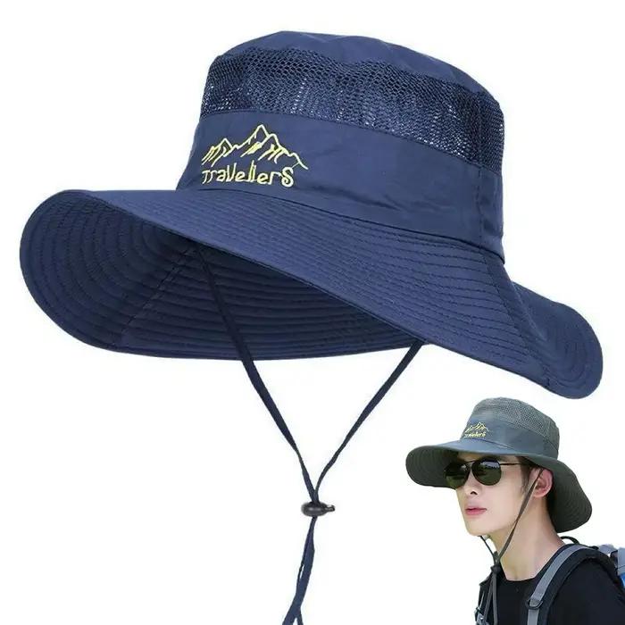 Chapeau de pêche anti-UV homme protection solaire chapeau de pêcheur chapeau panama large bord femme protection face cou soleil