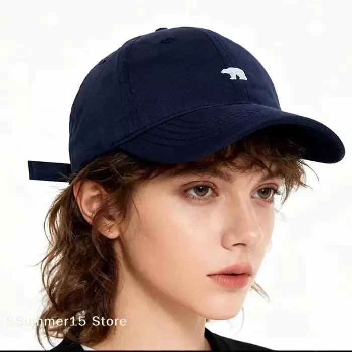【R】Casquette de baseball brodée avec un motif d'ours