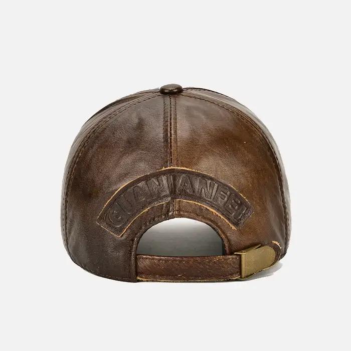 Casquette de Baseball en cuir de vache véritable pour homme