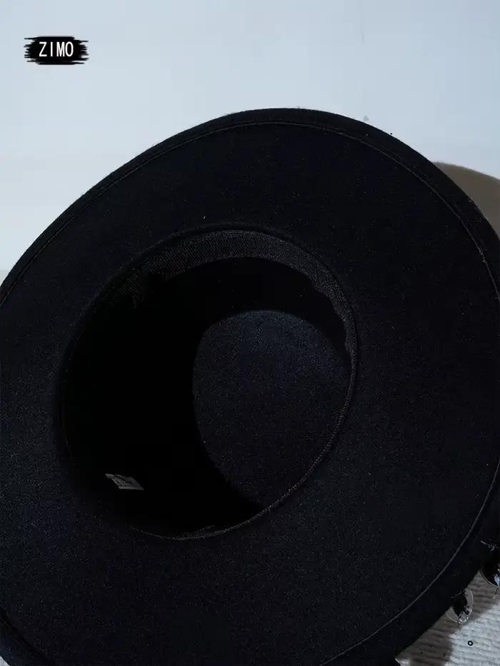 Strass nouveaux hommes Jazz noir chapeau fête scène Performance ajustement Photo Shoot porter célébration spectacle glisser reine Rave