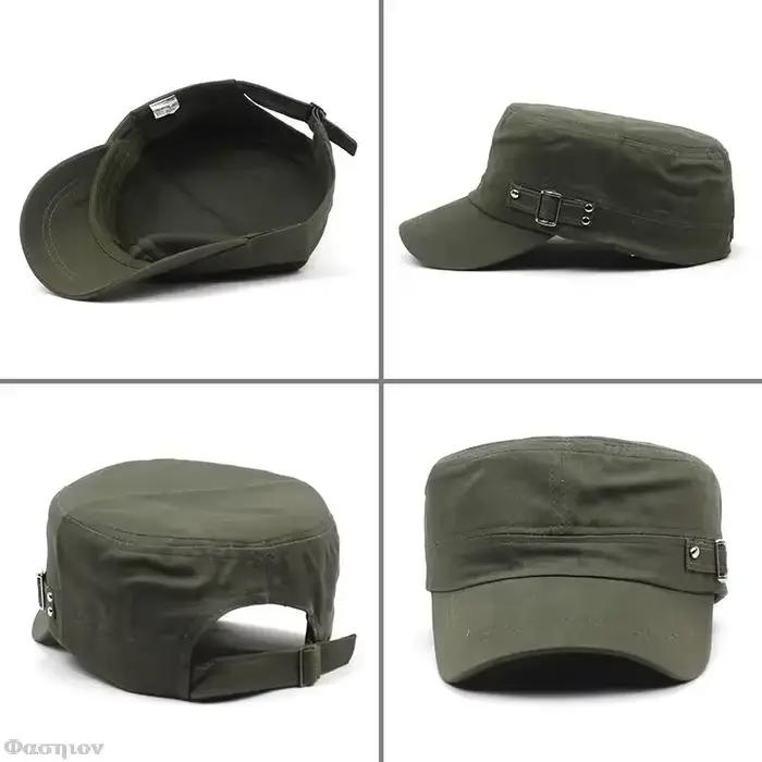 Casquette de l'armée en pur coton délavé pour hommes et femmes