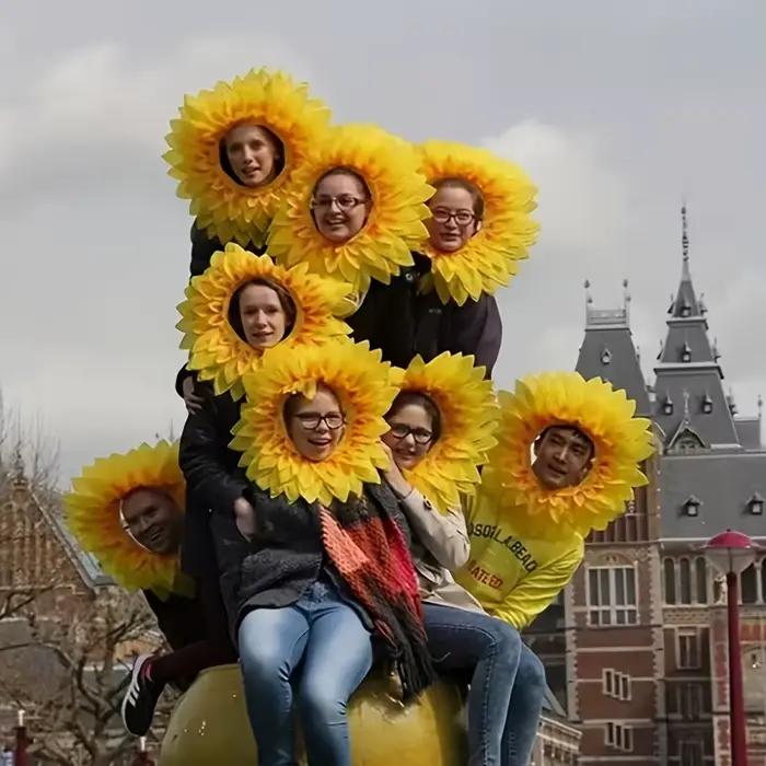 Chapeau et Masque Tournesol pour Cérémonies d'Ouverture d'Événements Sportifs