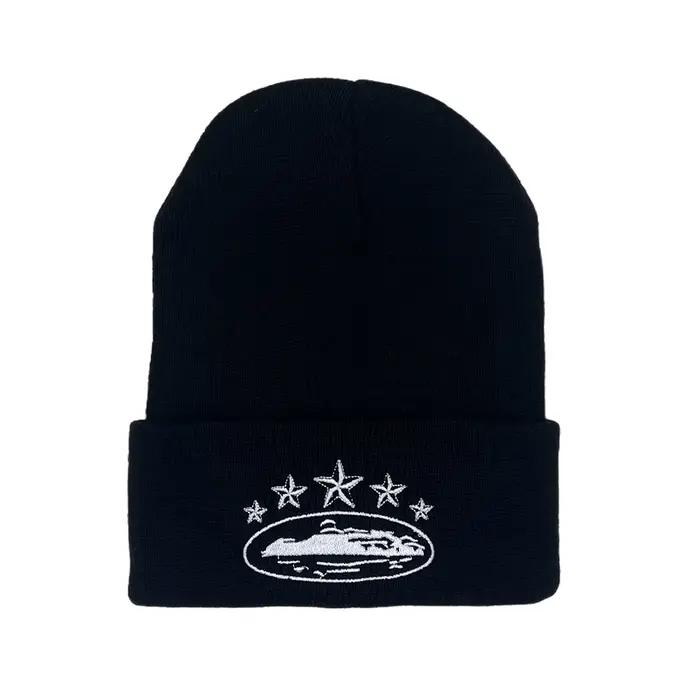 Mode d'hiver chaud tricoté chapeau diable île broderie
