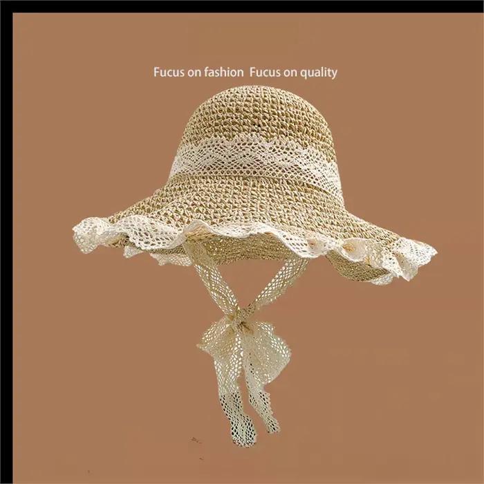 Chapeau de paille tissé polyvalent pour femmes
