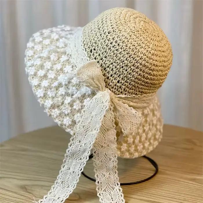 Chapeau de soleil à fleurs respirant pour femmes