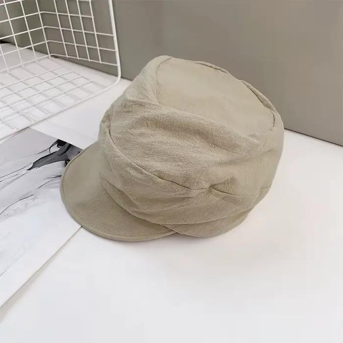 Béret plissé rétro pour femmes, chapeau irrégulier, protection solaire, style polyvalent, décontracté, pour printemps et été, accessoire de mode, occassions spéciales