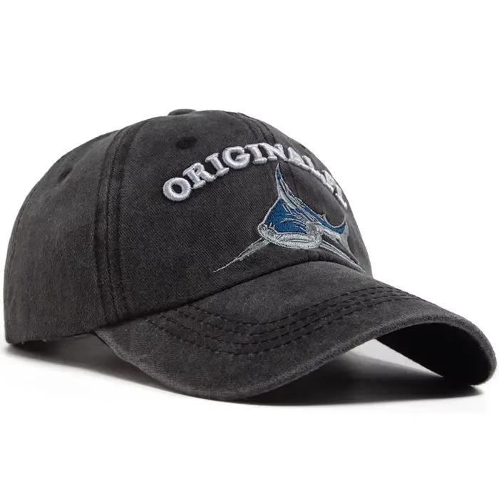 Casquette de baseball unisexe à motif requin drapeau national