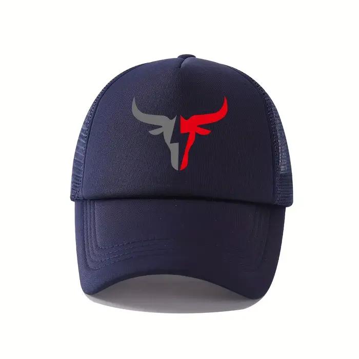 Casquette de baseball pour homme avec imprimé tête de bœuf chapeau de pêche protection solaire ajustement parfait pour activités extérieures quatre saisons polyester robuste