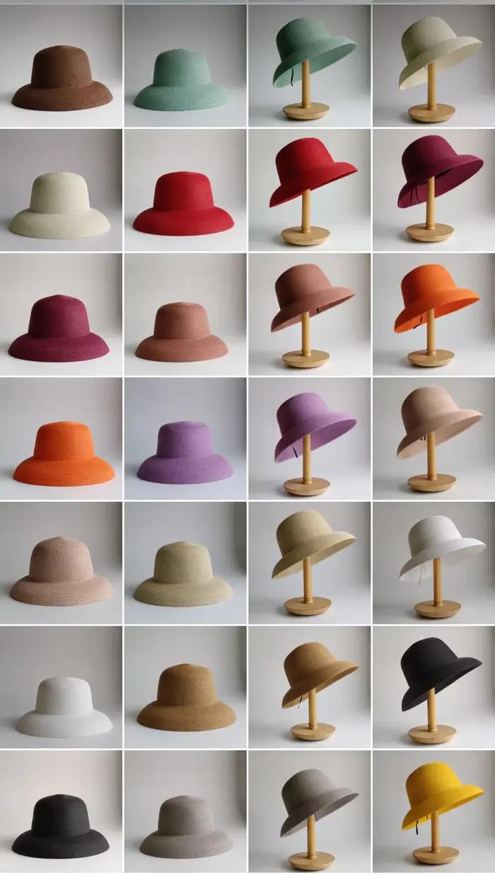 Chapeau de paille style Hepburn vintage à larges bords pour femmes et filles
