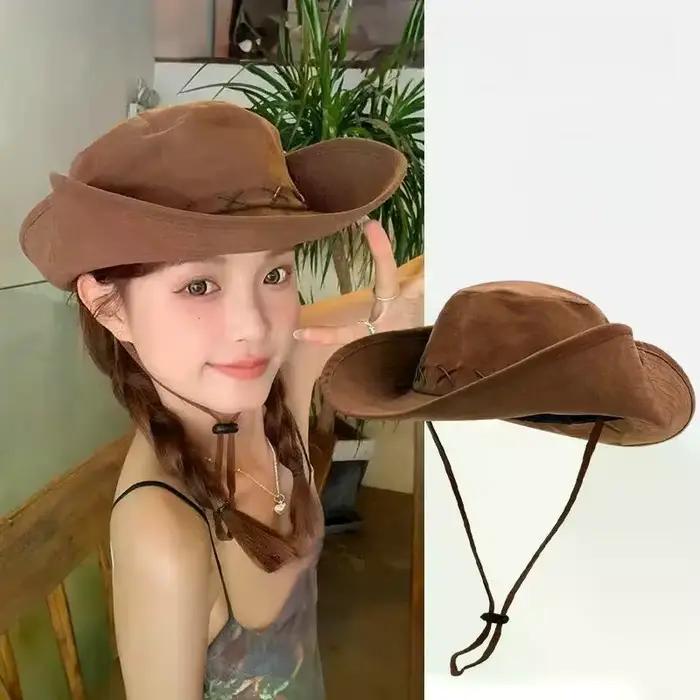 Chapeau de cowboy occidental d'été pour femmes et hommes