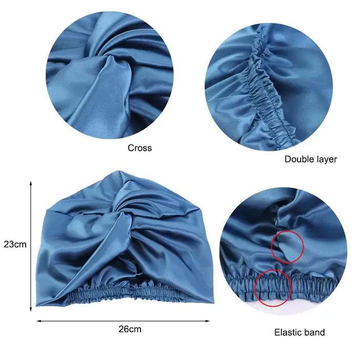 1 bonnet de beauté à nœud torsadé en fausse soie pour femme