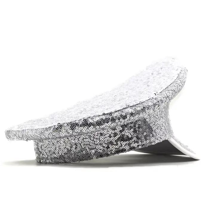 Chapeau militaire de mariée à paillettes pour femmes