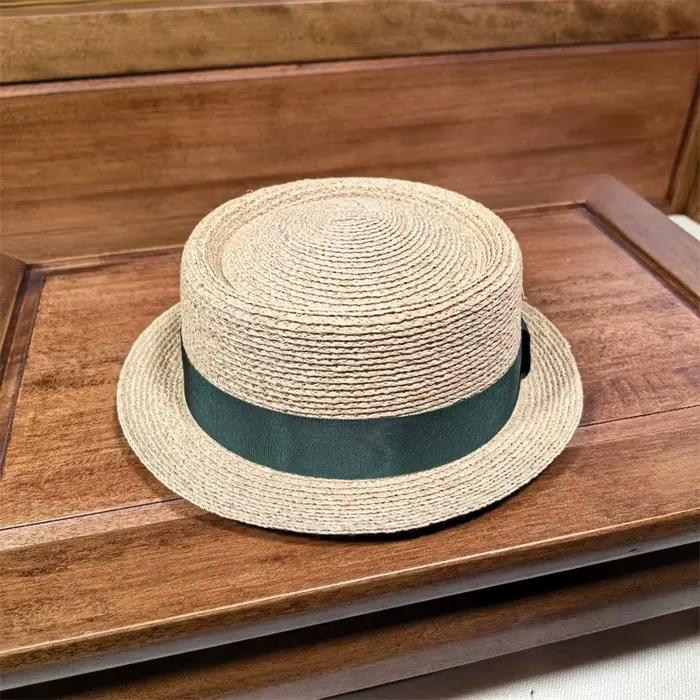 Chapeau Porkpie classique en paille pour homme et femme