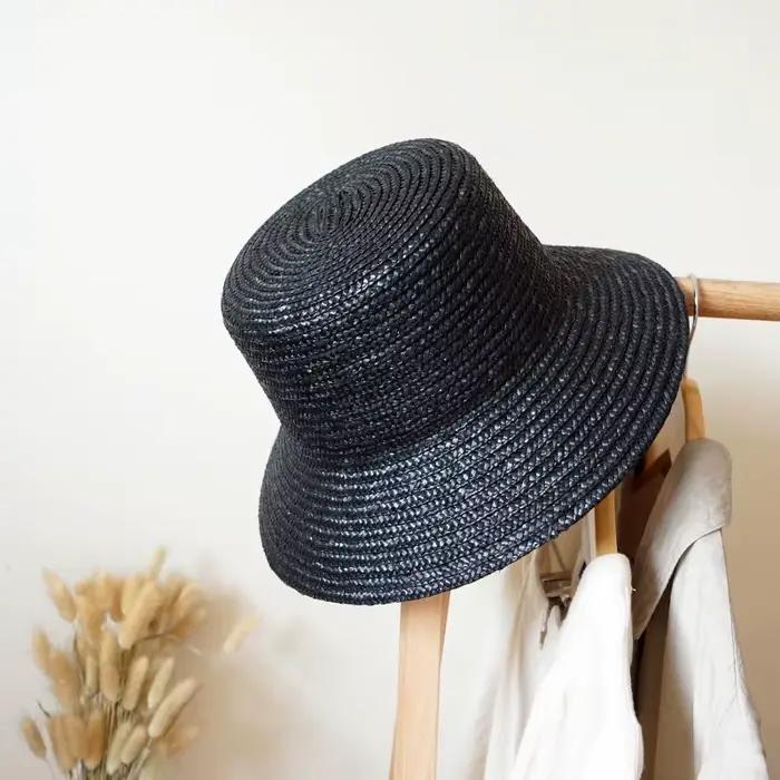 Chapeau d'été en paille de perles pour femme