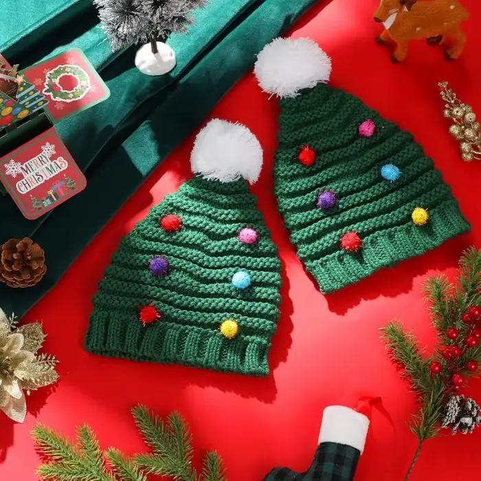 Chapeaux de Noël 4 pièces pour hommes et femmes – Casquette de vacances unisexe drôle – Taille unique pour la plupart