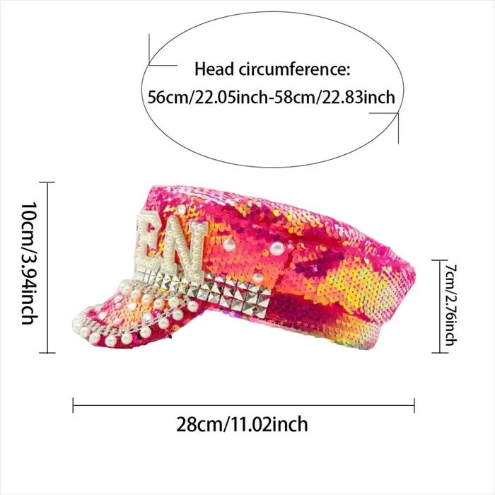 Chapeau strass Rose Reine Capitaine pour homme et femme occasions spéciales mariage fiançailles anniversaire saint valentin noël halloween