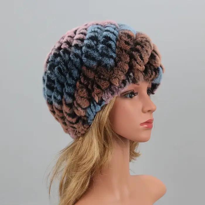 Chapeau en vraie fourrure de lapin Rex