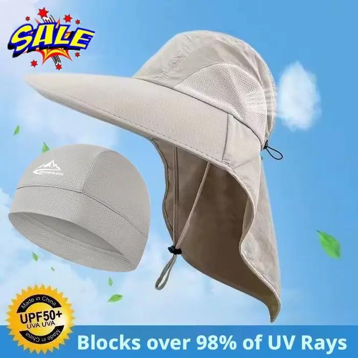 Chapeau de soleil à large bord avec protection du cou pour hommes et femmes
