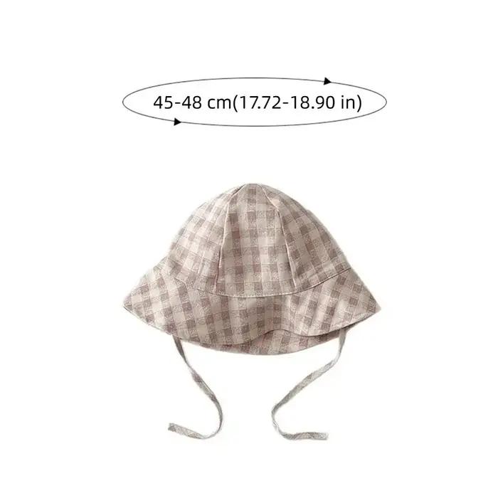 Chapeau Bob Panama à large bord pour bébé motif carreaux et pois protection uv respirant pour usage quotidien plage parc journée ensoleillée
