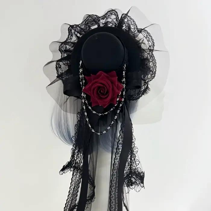 Mini chapeau gothique Vintage en dentelle