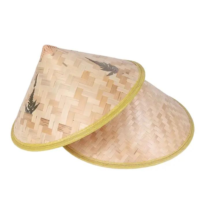Chapeau de fermier en bambou chinois unisexe pour homme et femme