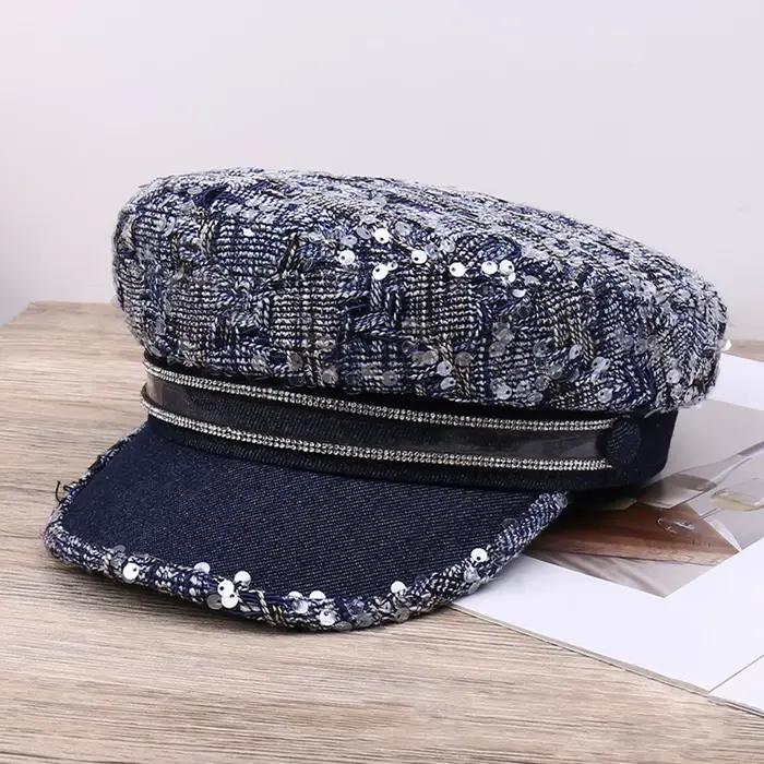 Chapeaux de cadets en Denim élégants pour femmes