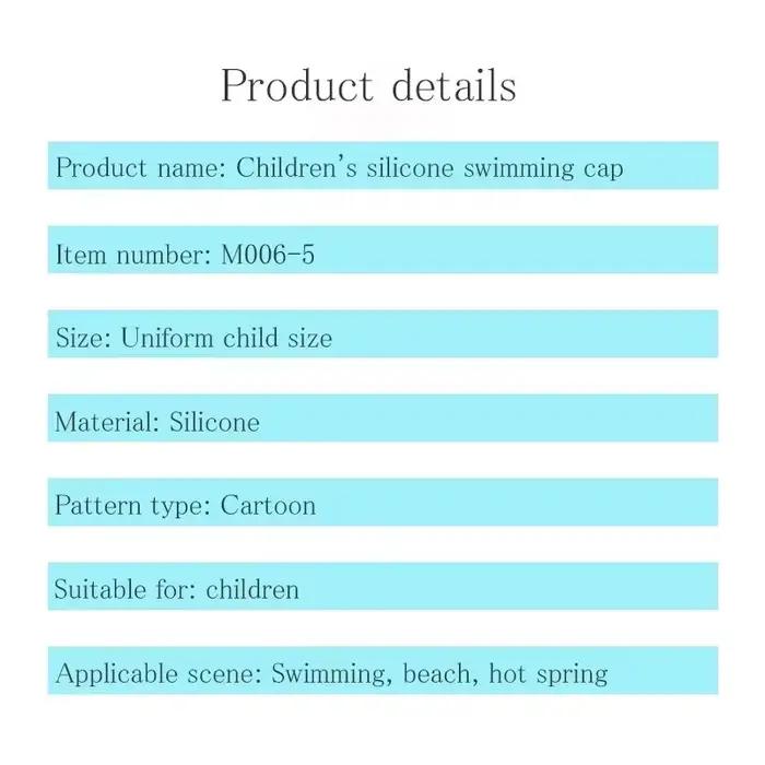 Bonnet de bain en Silicone souple pour enfants