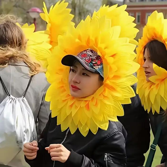 Chapeau et Masque Tournesol pour Cérémonies d'Ouverture d'Événements Sportifs