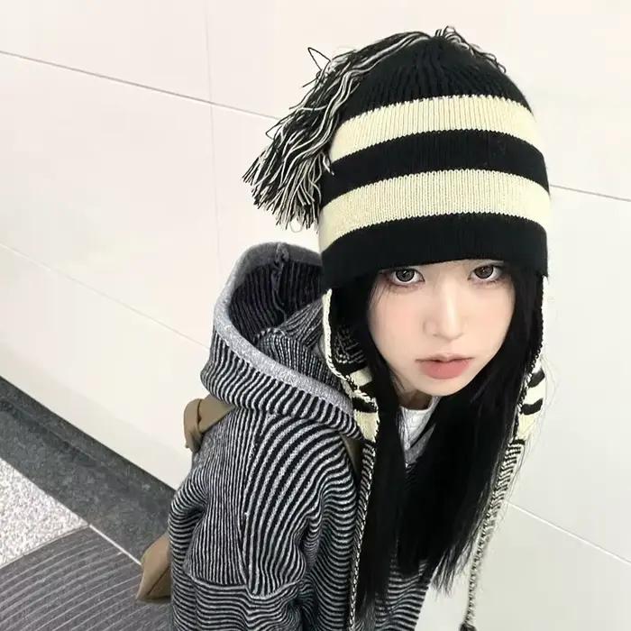 Anime cosplay NANA chapeau rayure gland Protection des oreilles laine Lei Feng