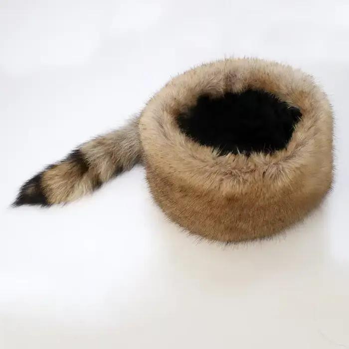 Style russe automne et hiver nouvelle mode chapeau haut-de-forme chaud épaissir peluche raton laveur