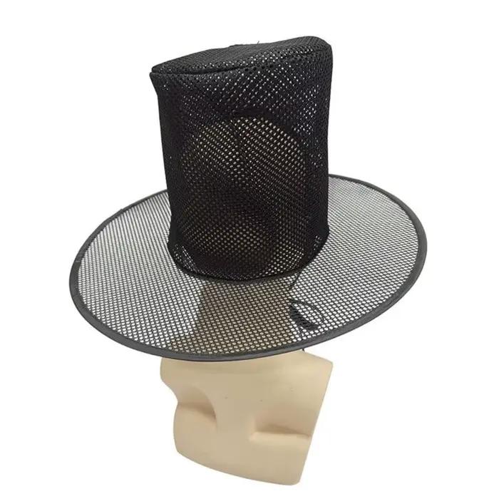 Chapeau coréen traditionnel léger en maille noire à large bord