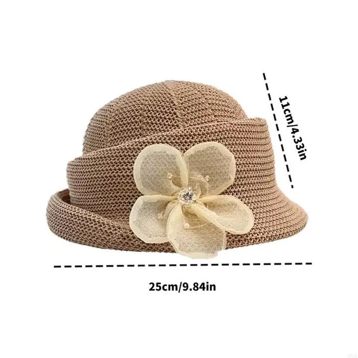 Chapeau seau respirant pour femmes avec Accent fleur