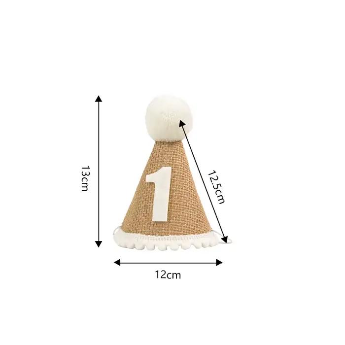 Chapeau en Toile de Jute pour Premier Anniversaire de Bébé Garçon et Fille