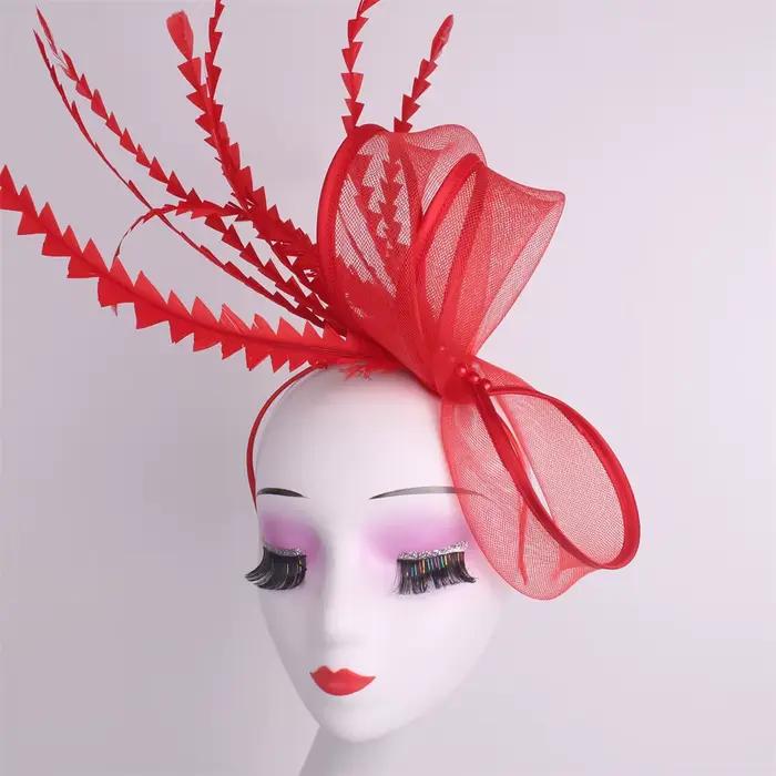 Fascinateur de nœud élégant pour femmes, chapeau de fête, accessoire de cheveux pour mariage, fascinateur de mariage, bandeau d'occasion, élégant pour thés britanniques, garden-parties, mariages, Pâques et églises, fêtes des années 1920, cocktails, défilés de mode, carnavals, spectacles