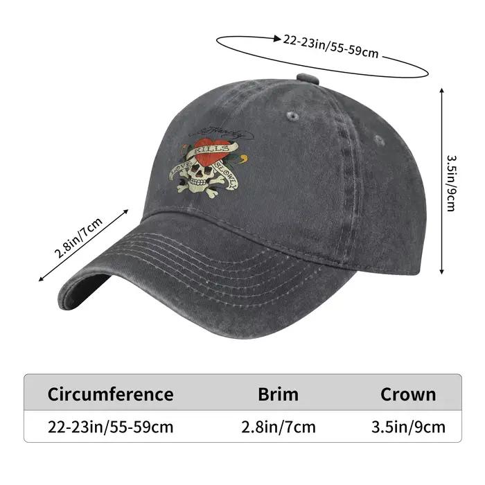 Casquette en jean délavé Ed Hardy Love Kills Slowly