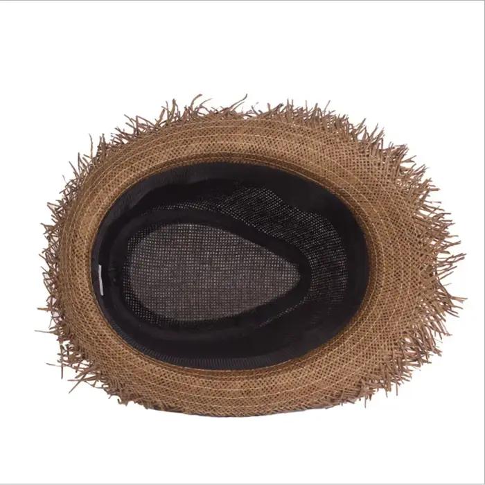 Chapeau de paille MYZOPER solide protection solaire unisexe pour été plage activité户外活动防护遮阳帽MYZOPER实心夏季海滩活动用男女通用草编贝雷帽