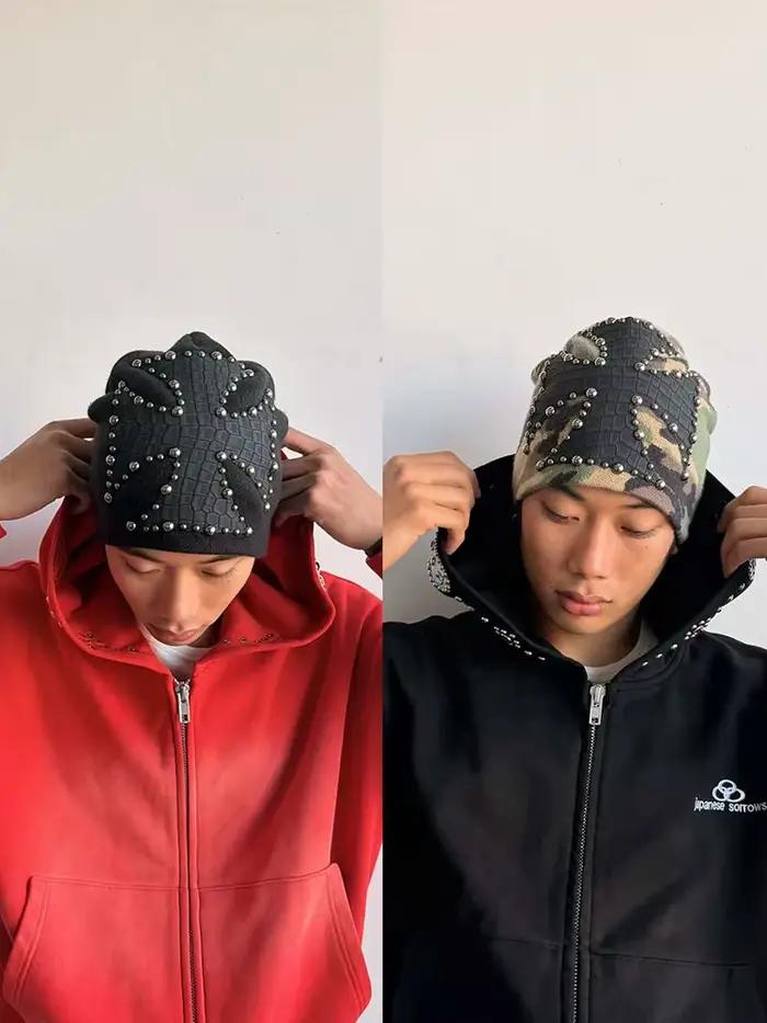 Chapeau froid tendance rétro foncé de rue