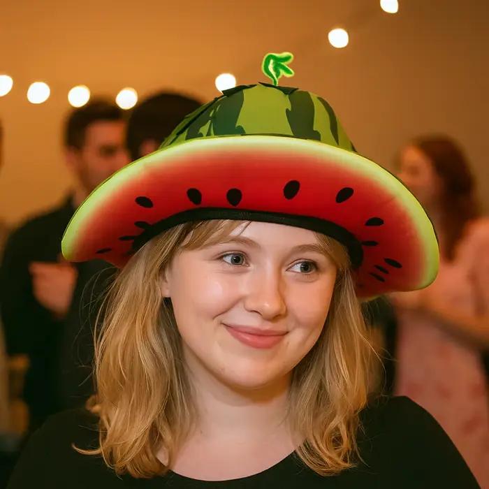 Chapeau de soleil unisexe en forme de pastèque