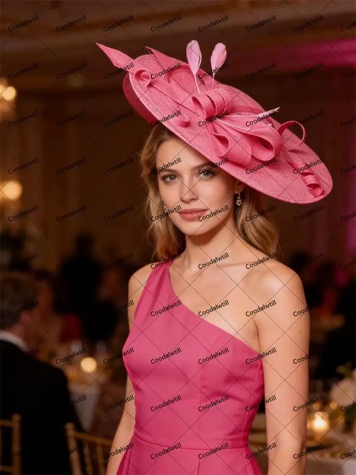 Chapeau Épingles à Cheveux Violet Royal Ascot Lin pour Femmes Fêtes Mariages Occasions Spéciales