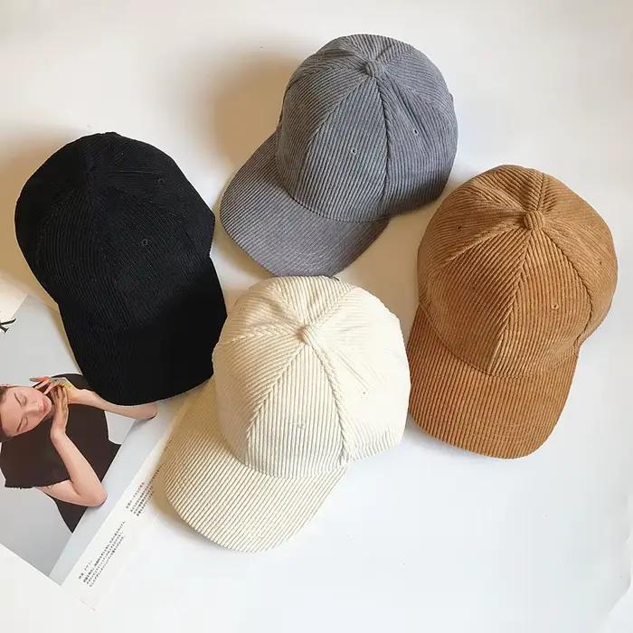 Casquette de Baseball en velours côtelé pour femmes