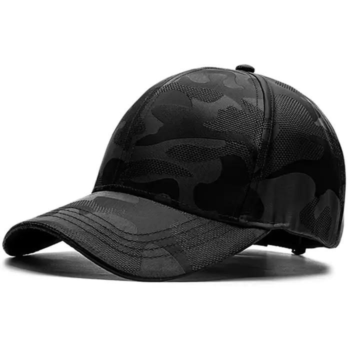 Casquette de baseball pour hommes en polyester réglable grande taille protection solaire gris ivoire noir et gris foncé pour extérieur et quatre saisons