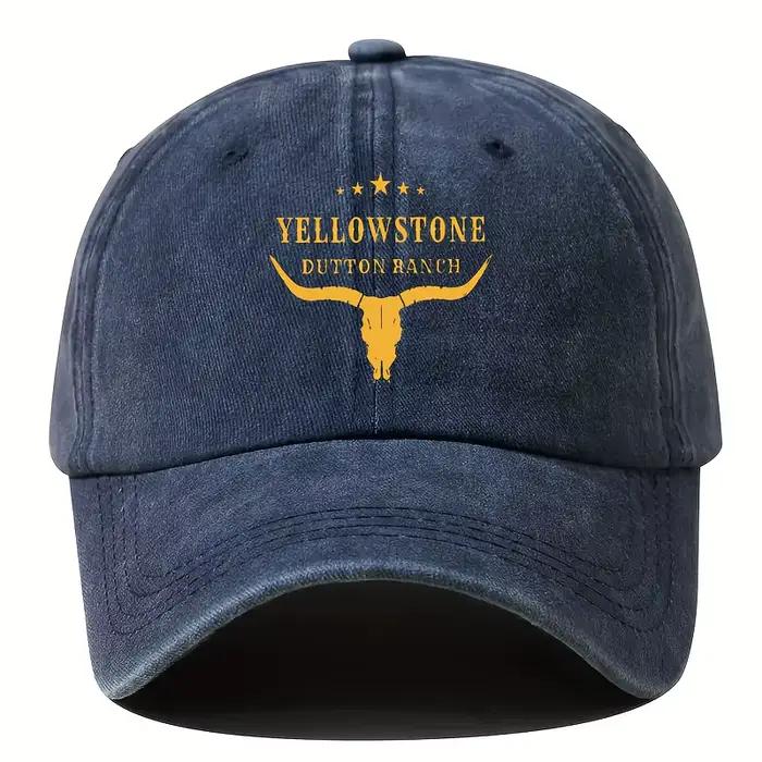 Chapeau de baseball rétro Yellowstone Dutton Ranch réglable pour hommes et femmes style décontracté quatre saisons Noir Antique