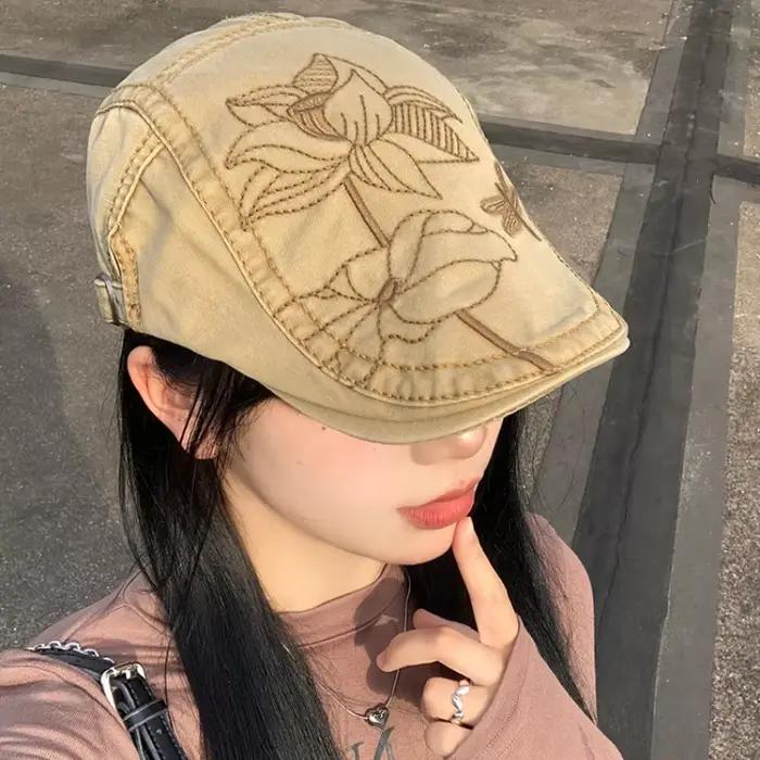 Chapeaux avant brodés Annie chinois rétro pour femmes et hommes