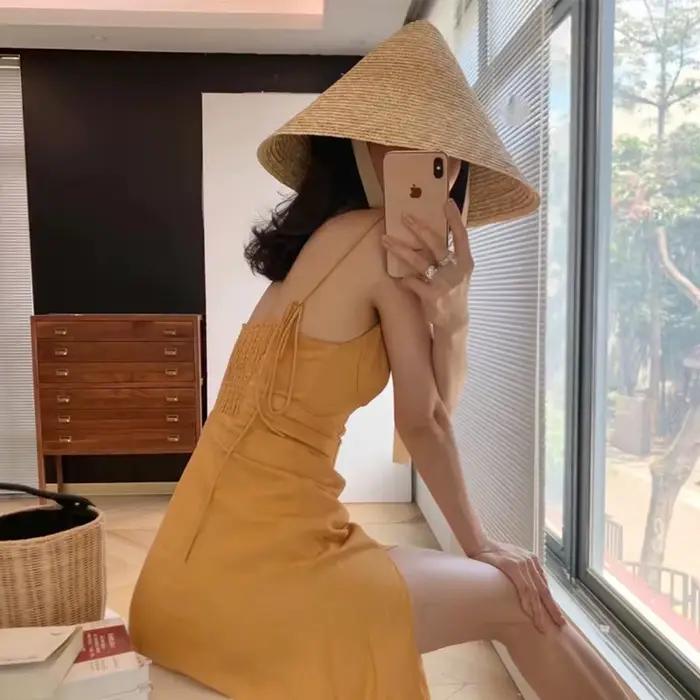 Chapeaux de soleil en paille de blé naturel pour femmes
