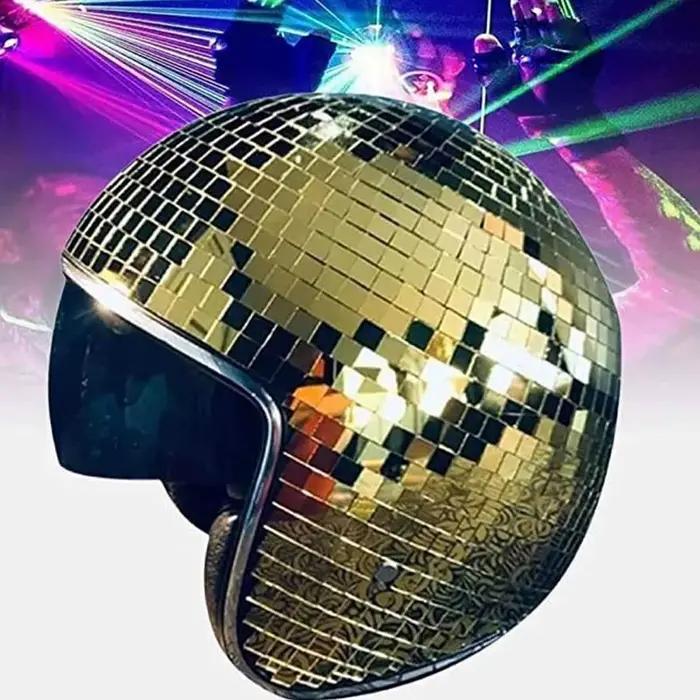 Casque boule disco avec miroirs scintillants en verre