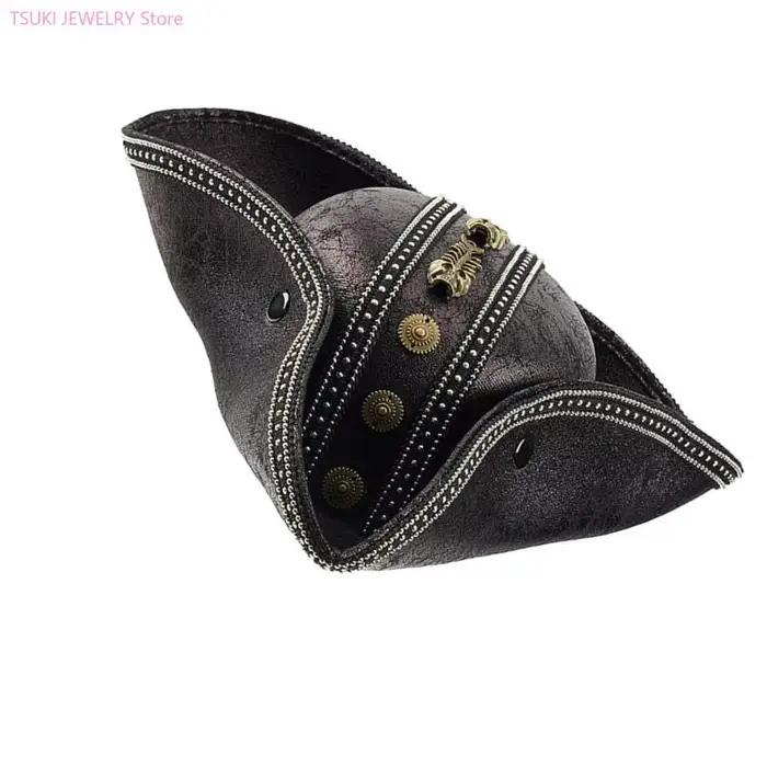 62KE chapeau Pirate en PU marron pour femmes hommes