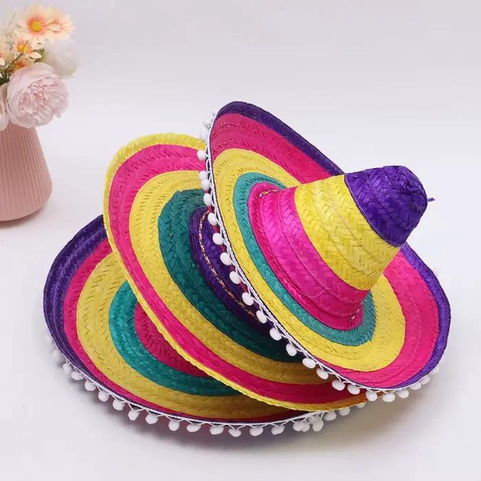 Chapeau de fête mexicain coloré à large bord
